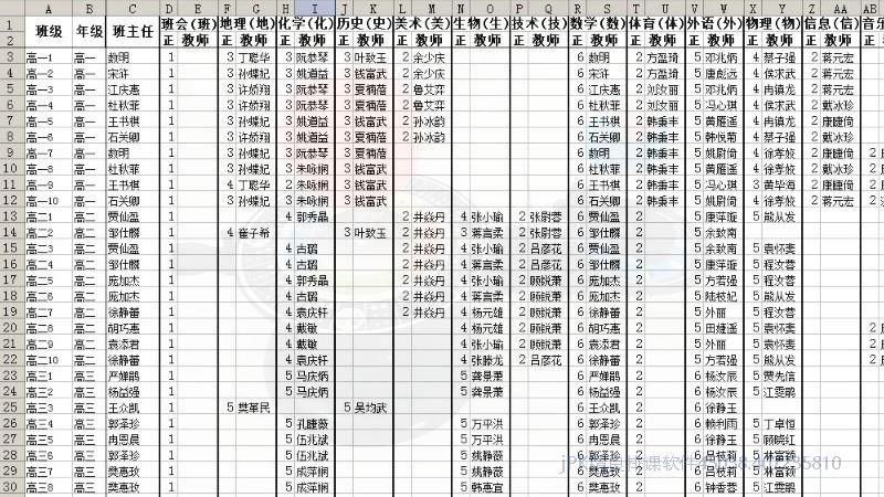 教务排课排课设置导入模板高中